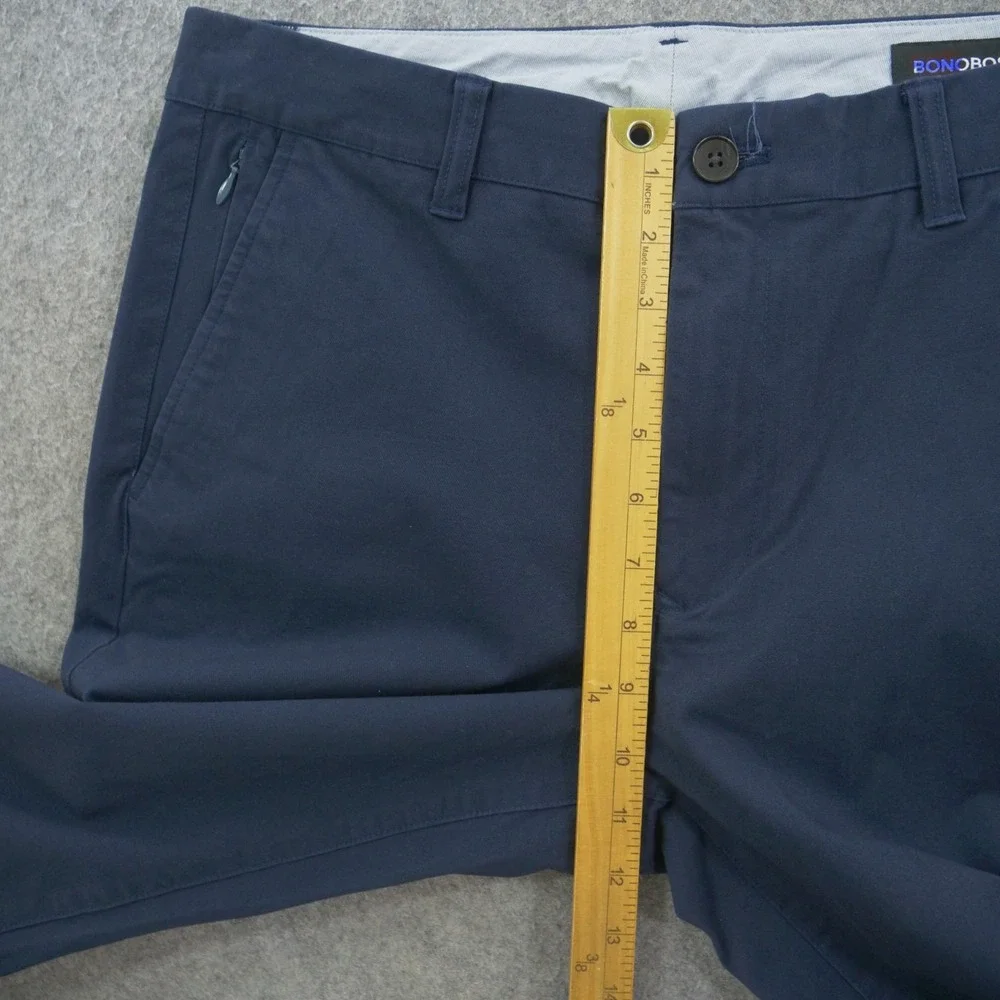 Bonobos Pants Mens 32 Blue Chinos Flat Front Mid Rise Golf Casual Zip Slim